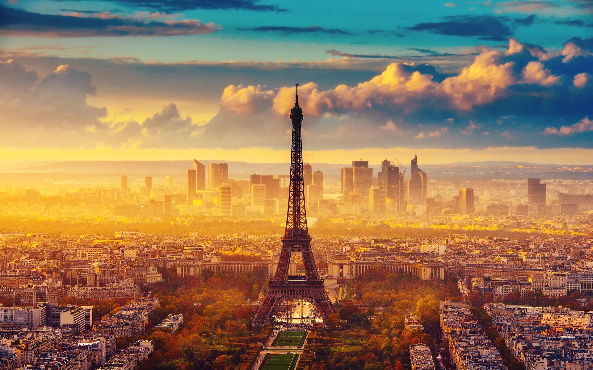 france town paris eiffel tower autumn sky cloud