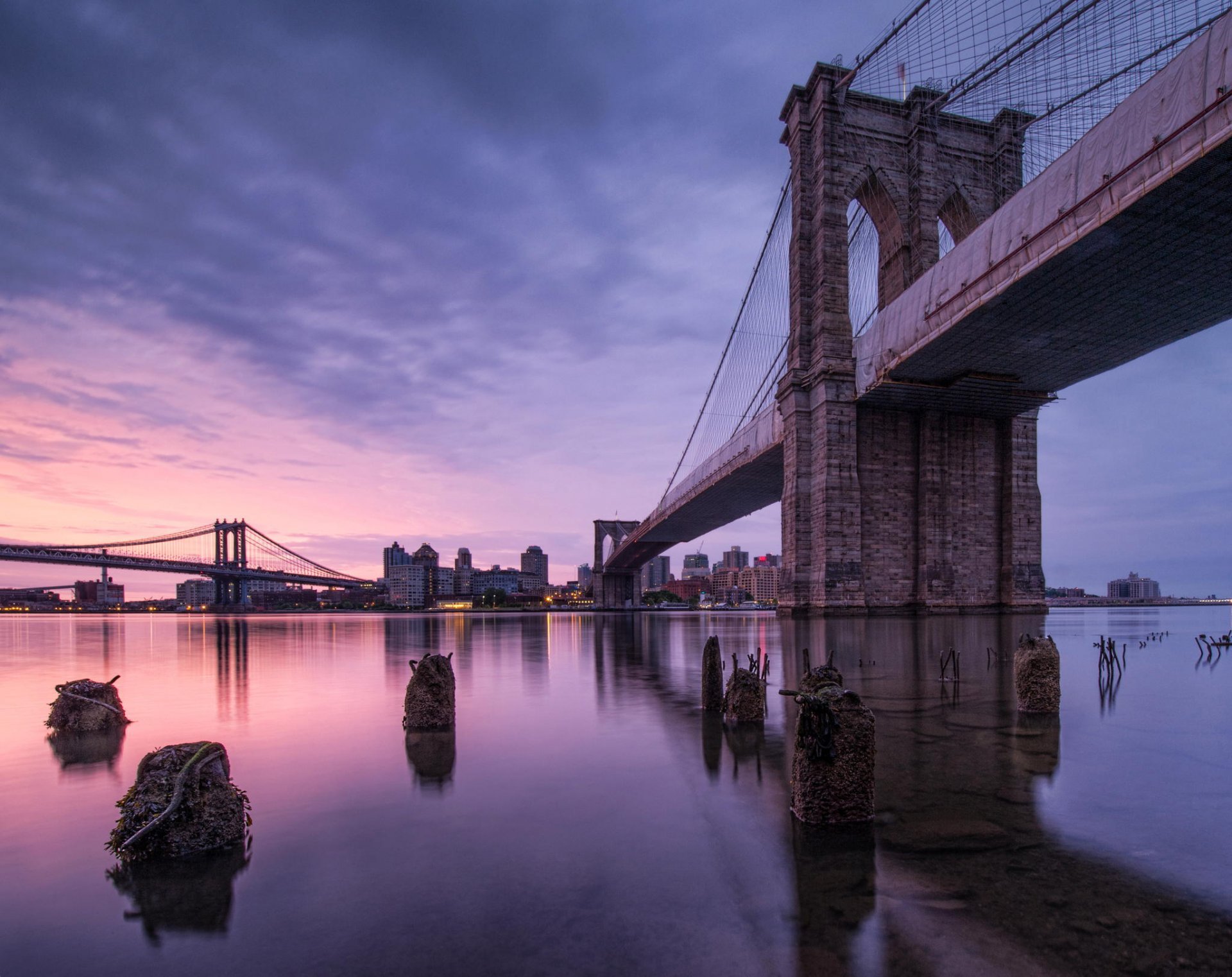 usa brücke fluss stadt new york brooklyn bridge