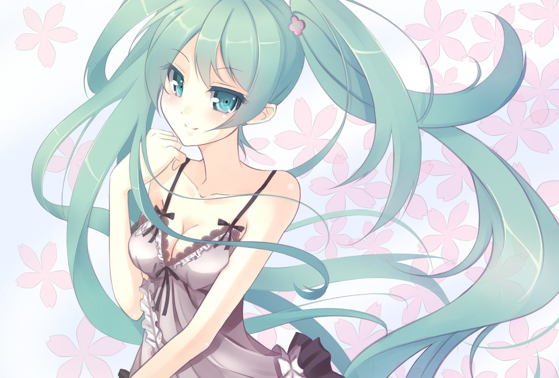 flowers hatsune miku vocaloid hatsune miku vocaloid girl