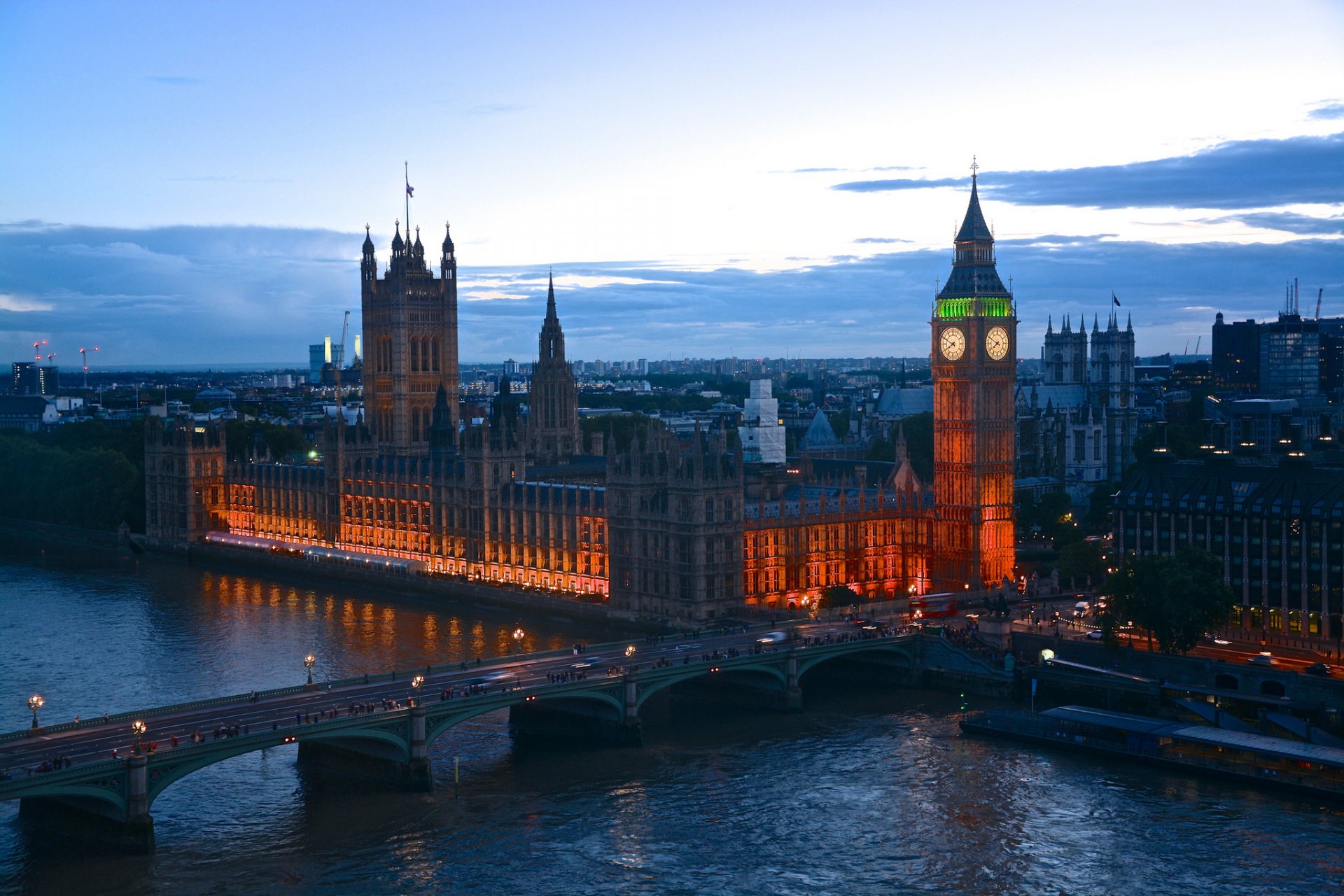 angleterre londres soirée crépuscule lumières