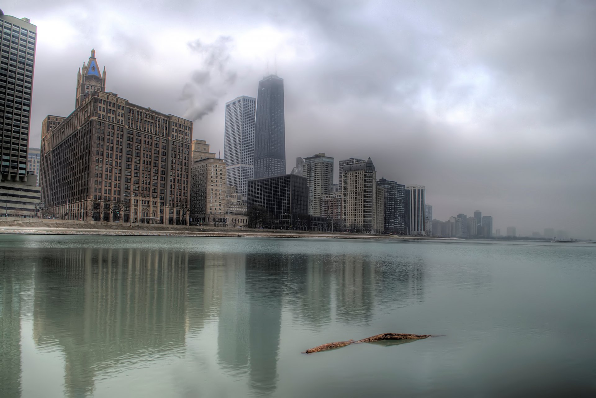 illinois chicago usa amerika gebäude wolkenkratzer himmel hochhäuser nebel see michigan