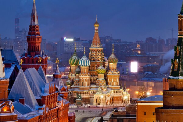 Beautiful view of Moscow in winter