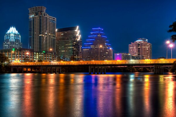 Lumières colorées de la nuit Austin