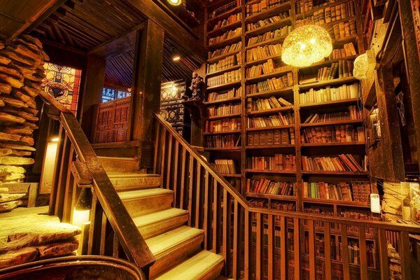 Biblioteca de cuento de hadas al estilo Hobbit