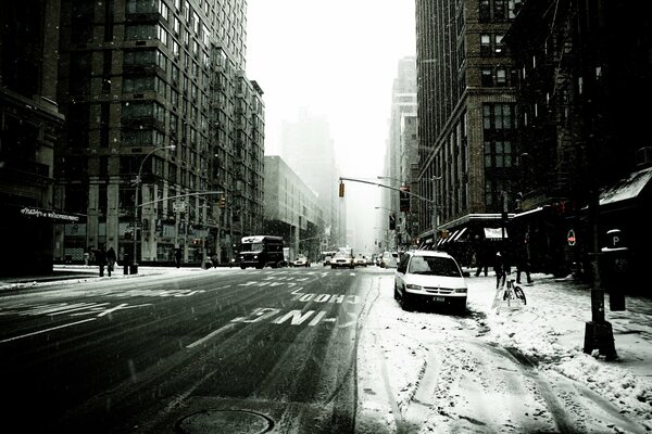 Schneesturm und Winter in Amerika