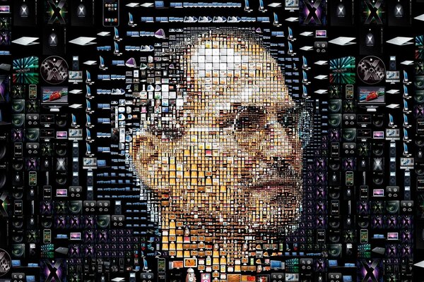 Steve jobs from small squares portrait