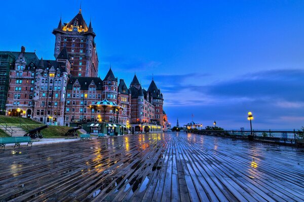 Old architecture. A house in the form of a castle