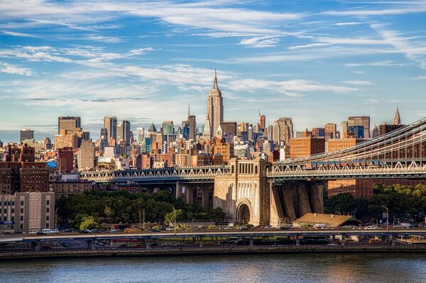 Il grande ponte di Brooklyn a Manhattan