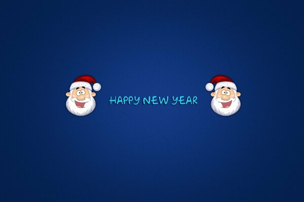 Santa Claus screensaver on a blue background