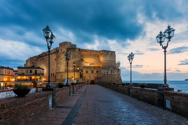 Evening Italy ancient castle