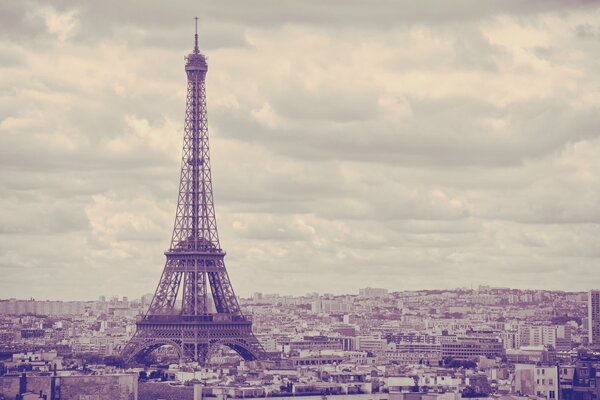 Eiffel Tower towering over the city