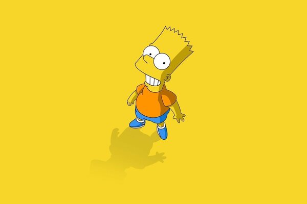 Bart Simpson sobre fondo amarillo