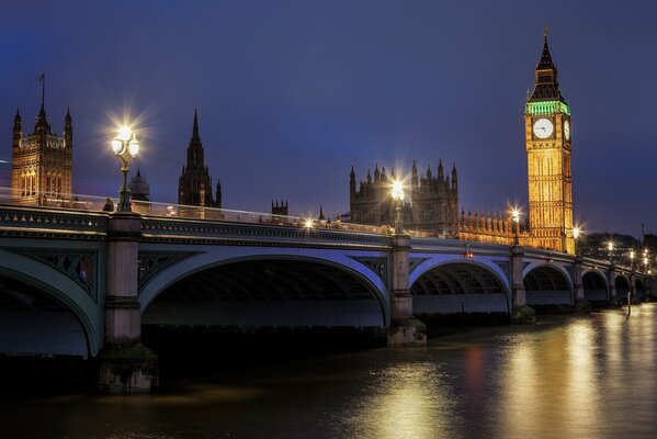 England. London. Nacht big ben