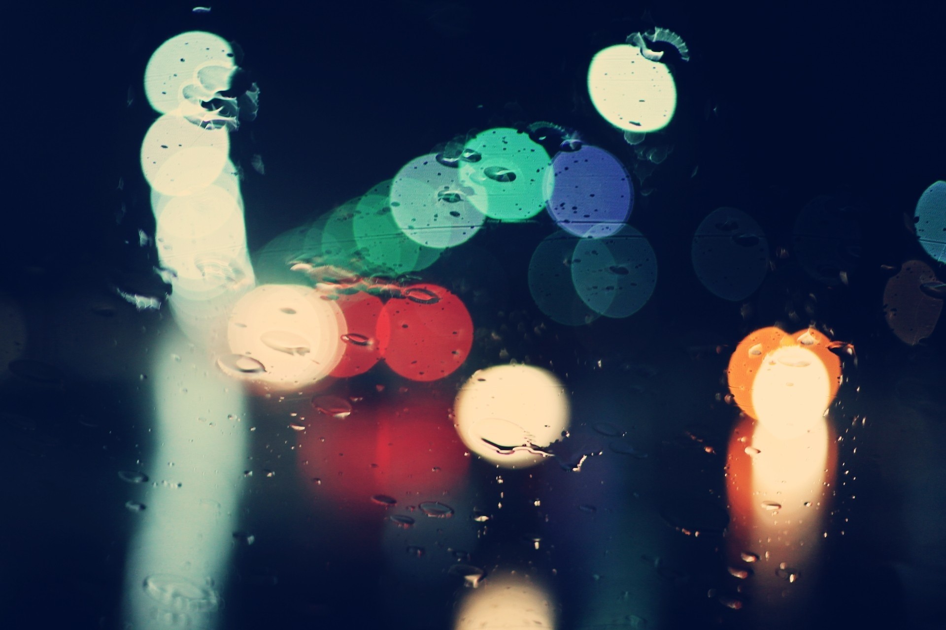 window bokeh rain