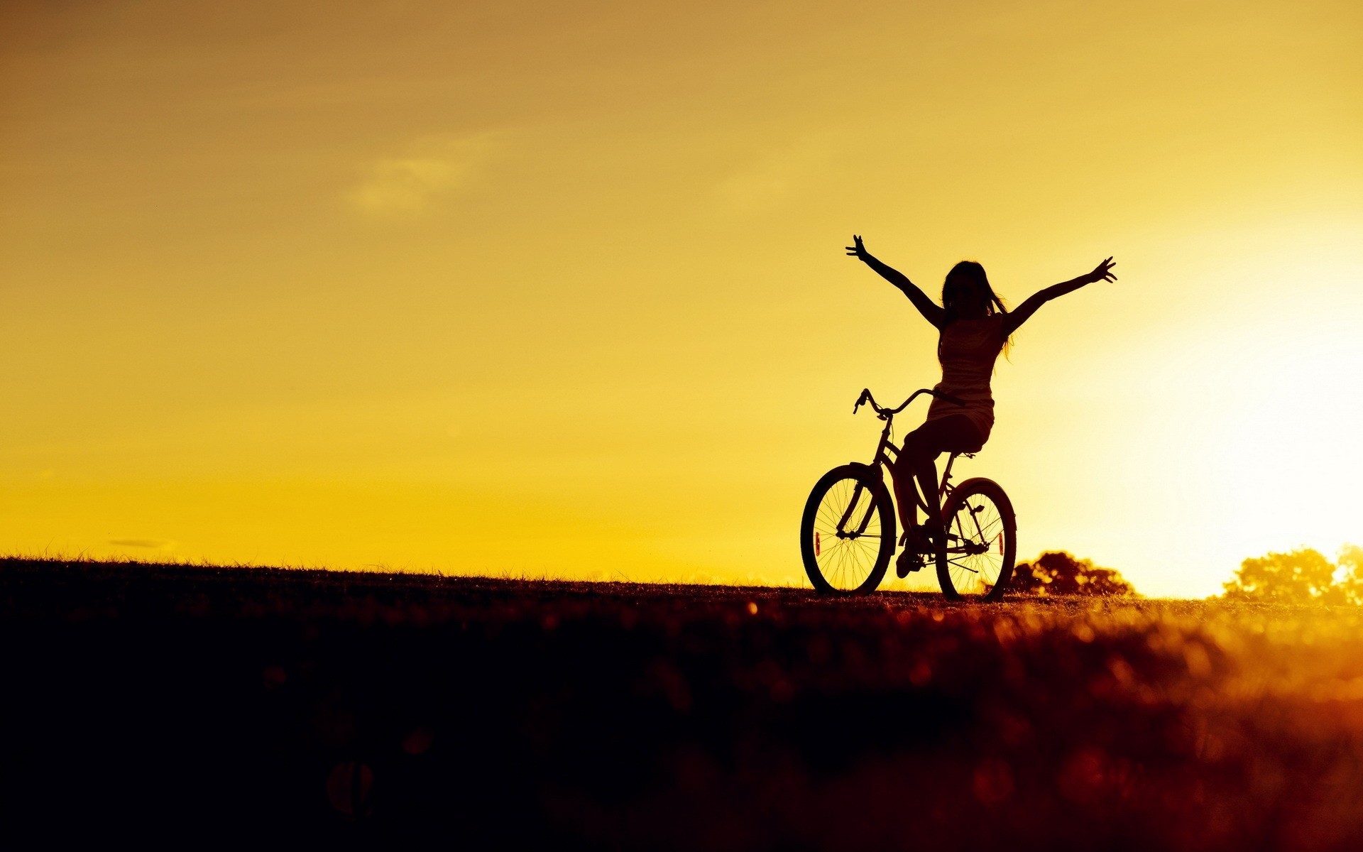 humeur lumière fille vélo