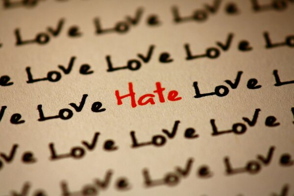 From love to hate is one step