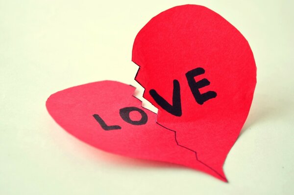 Corazón dividido Amor para el día de San Valentín