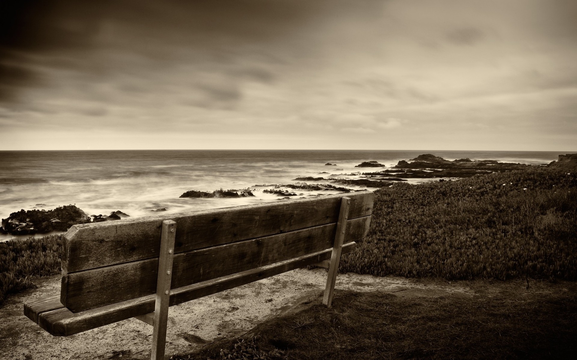 mate soledad mar banco blanco y negro