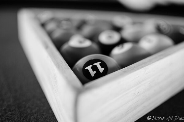 Billiards black and white photo