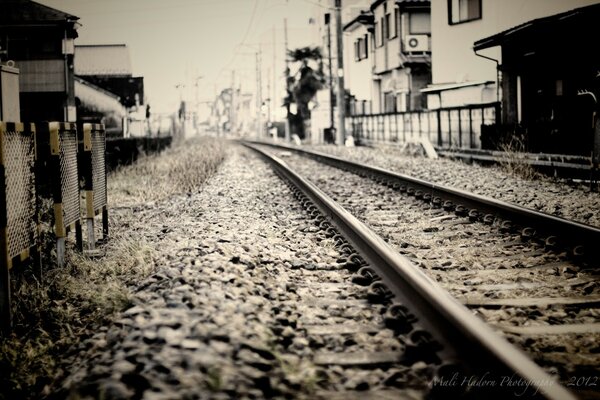 Railway monochrome photo