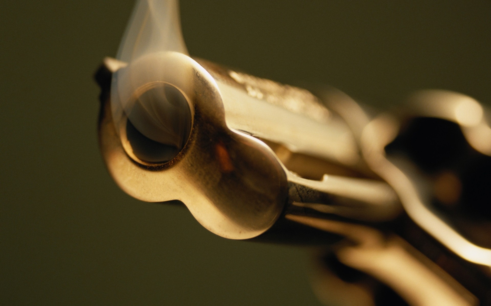 weapon year revolver smoke macro close up