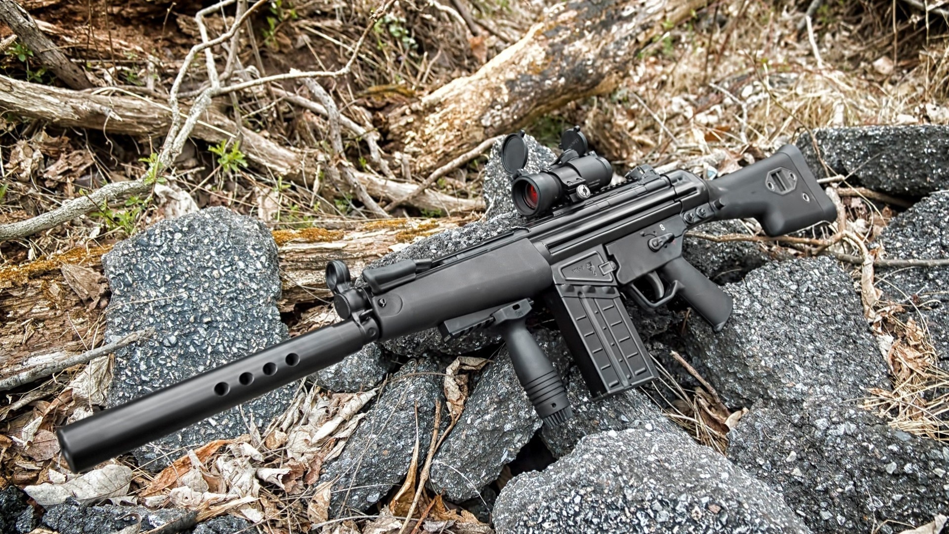 piedras armas mp5 hk 51 leña