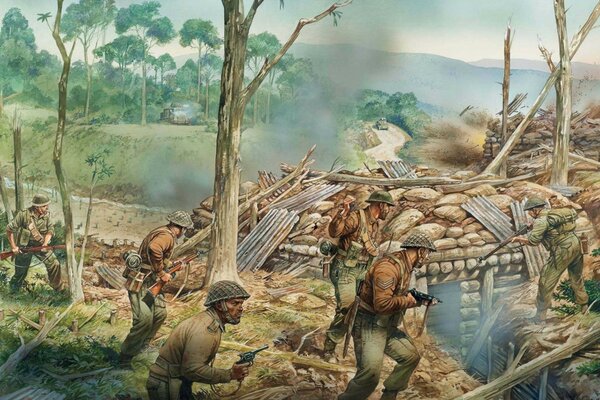 Картина битвы индия япония