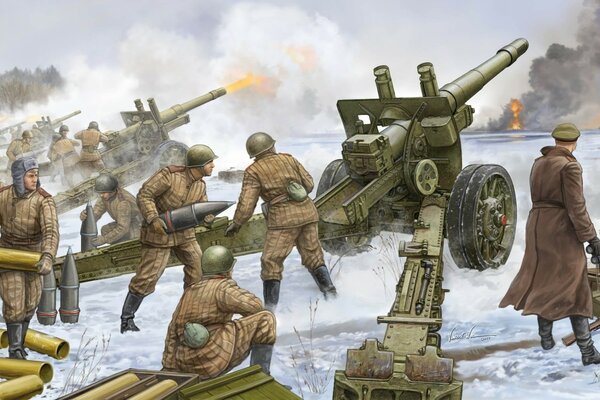 Imagen de los soldados del ejército rojo en la gran guerra patria