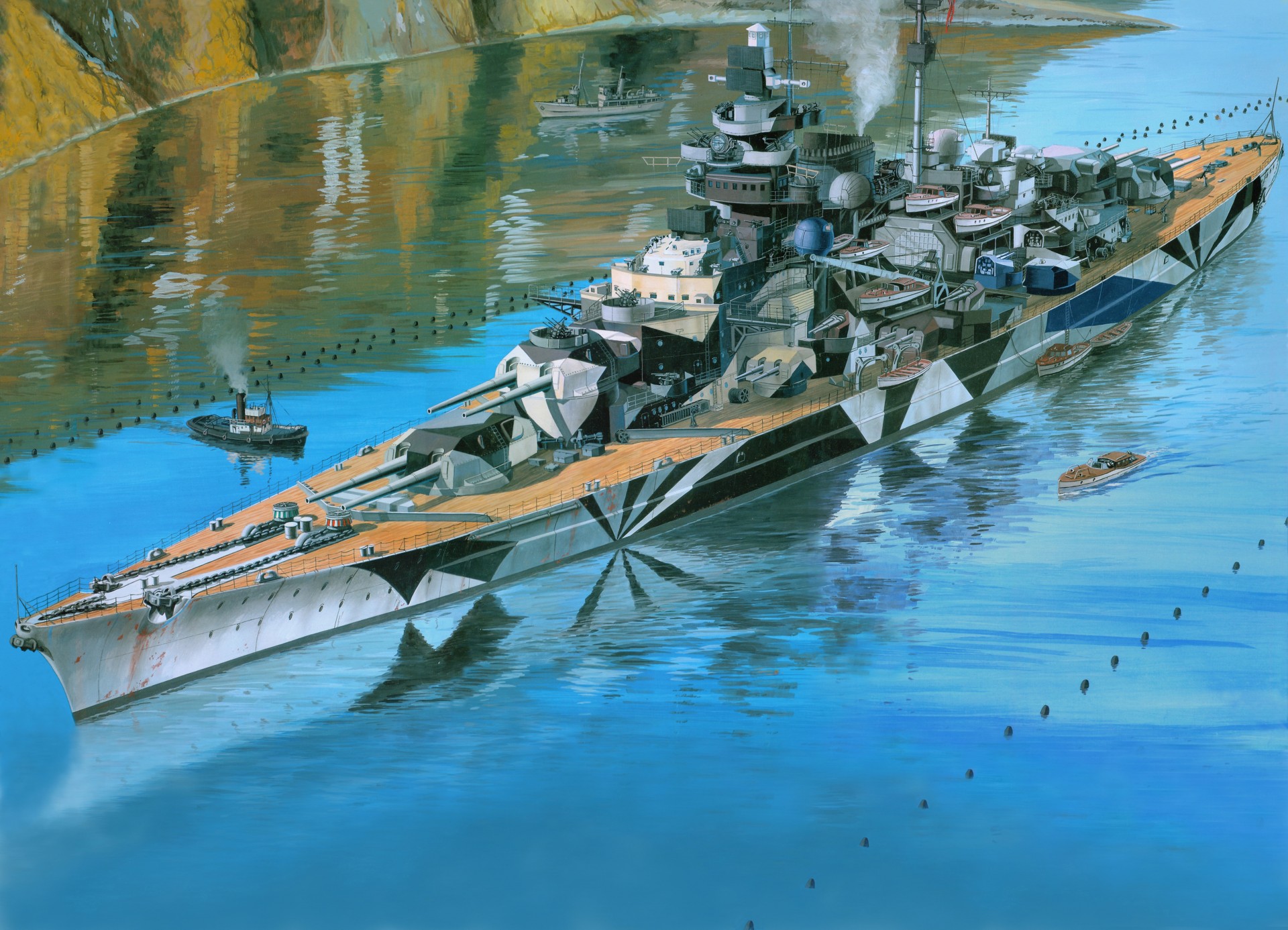 navire cuirassé art tirpitz dessin