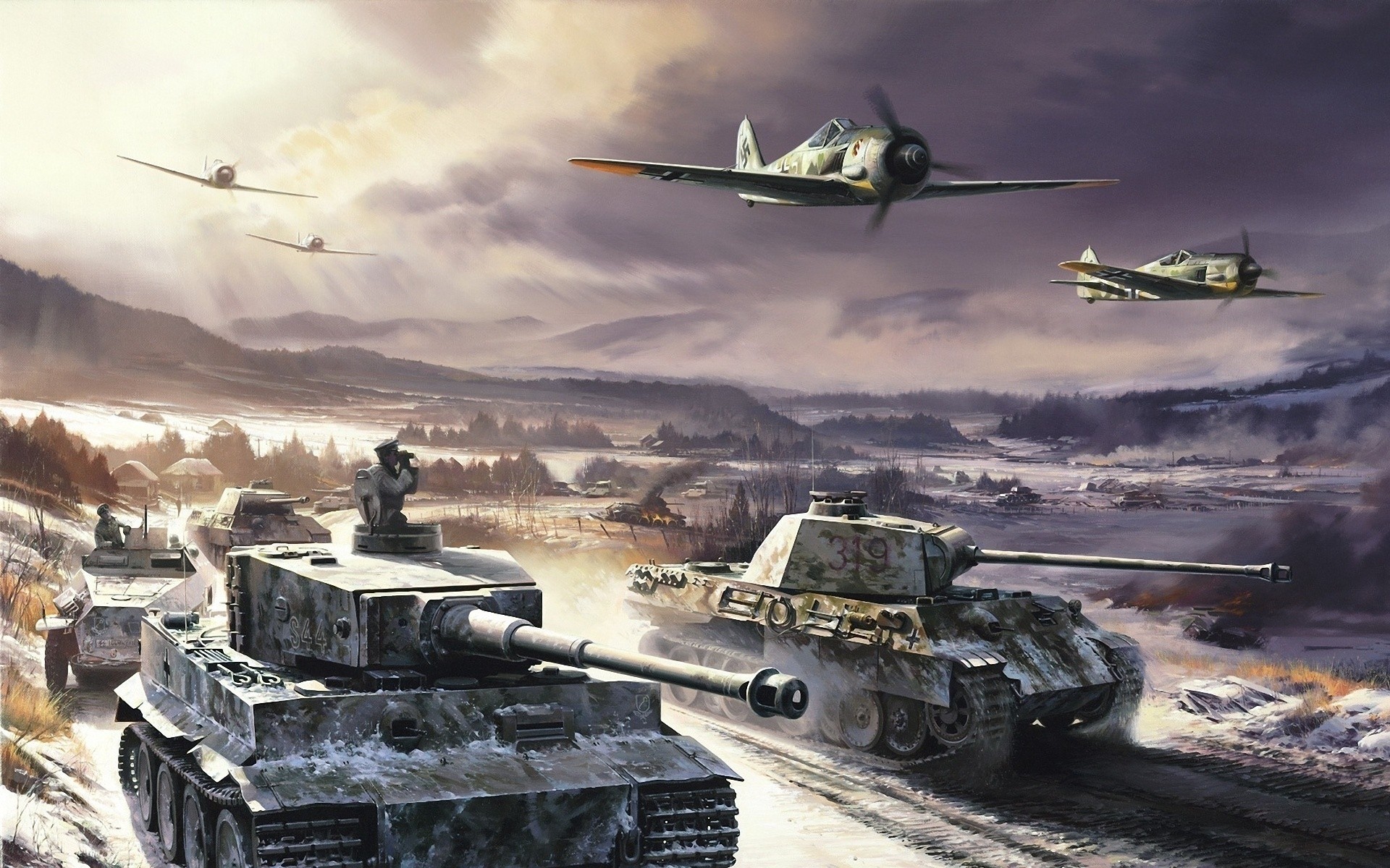 winter tiger armee zweiter weltkrieg panzer panther gezeichnet