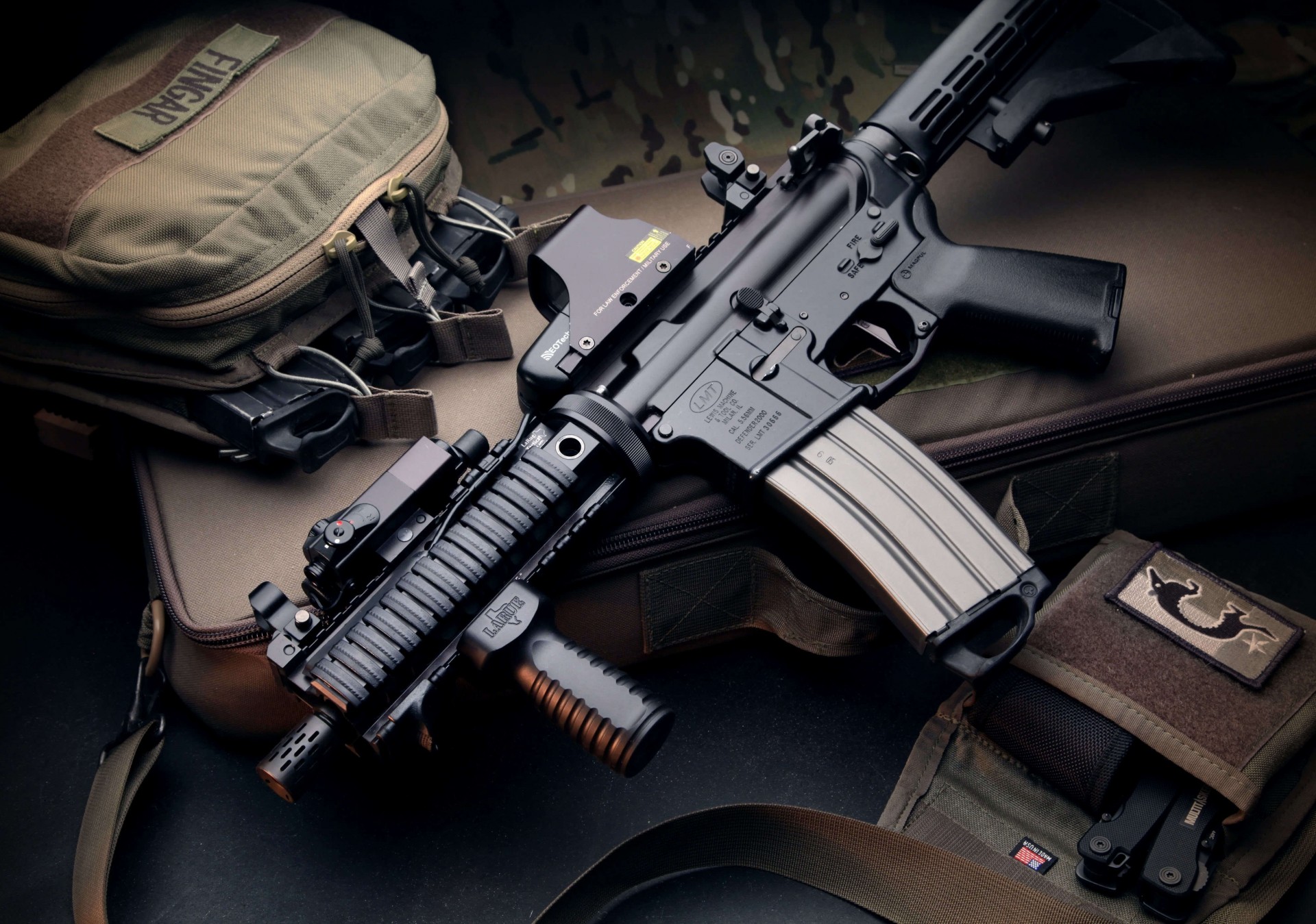 m4 arma bolsa colimador magpul ametralladora