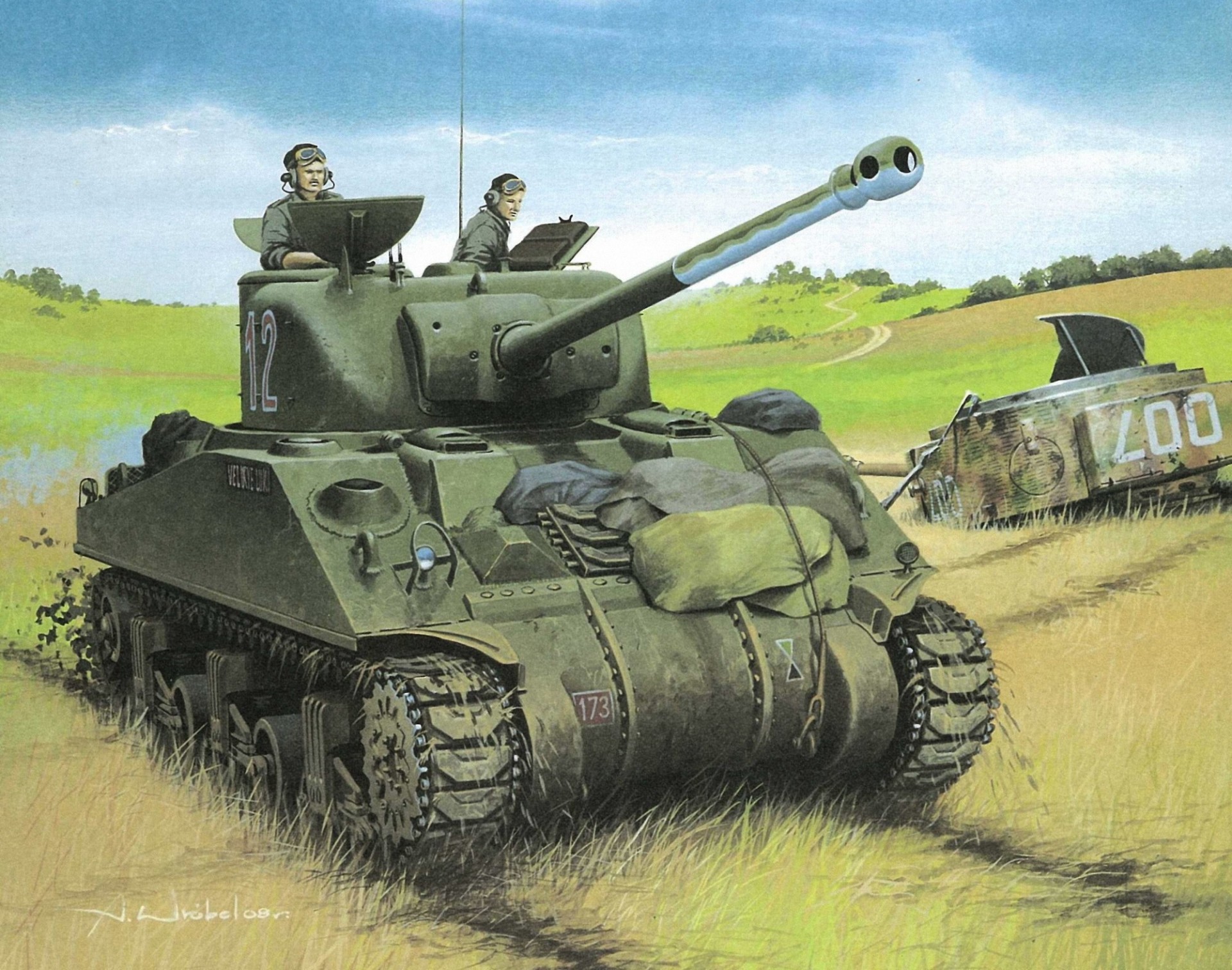 tankers art tank picture ww2 the field