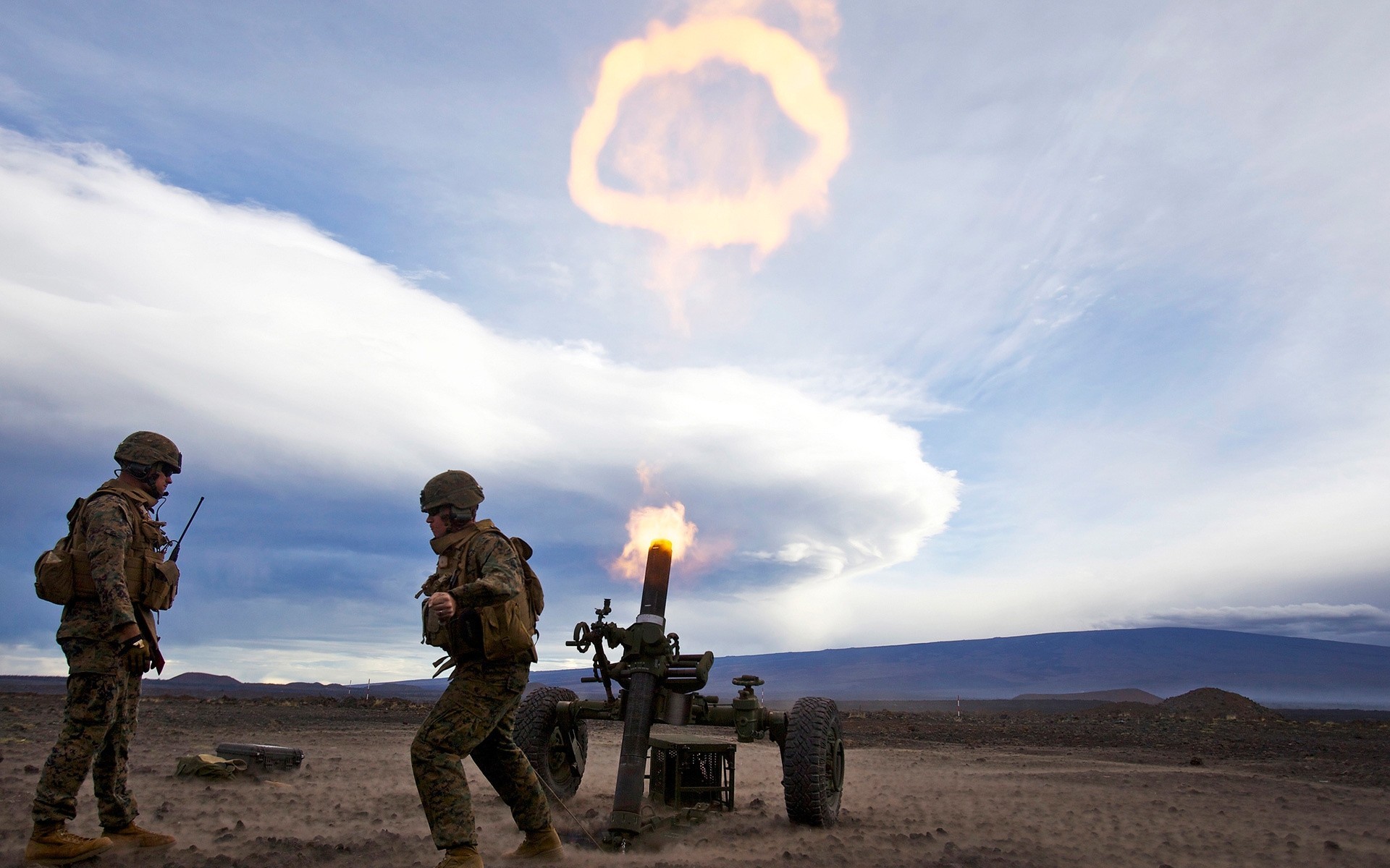 feld himmel mörser soldaten