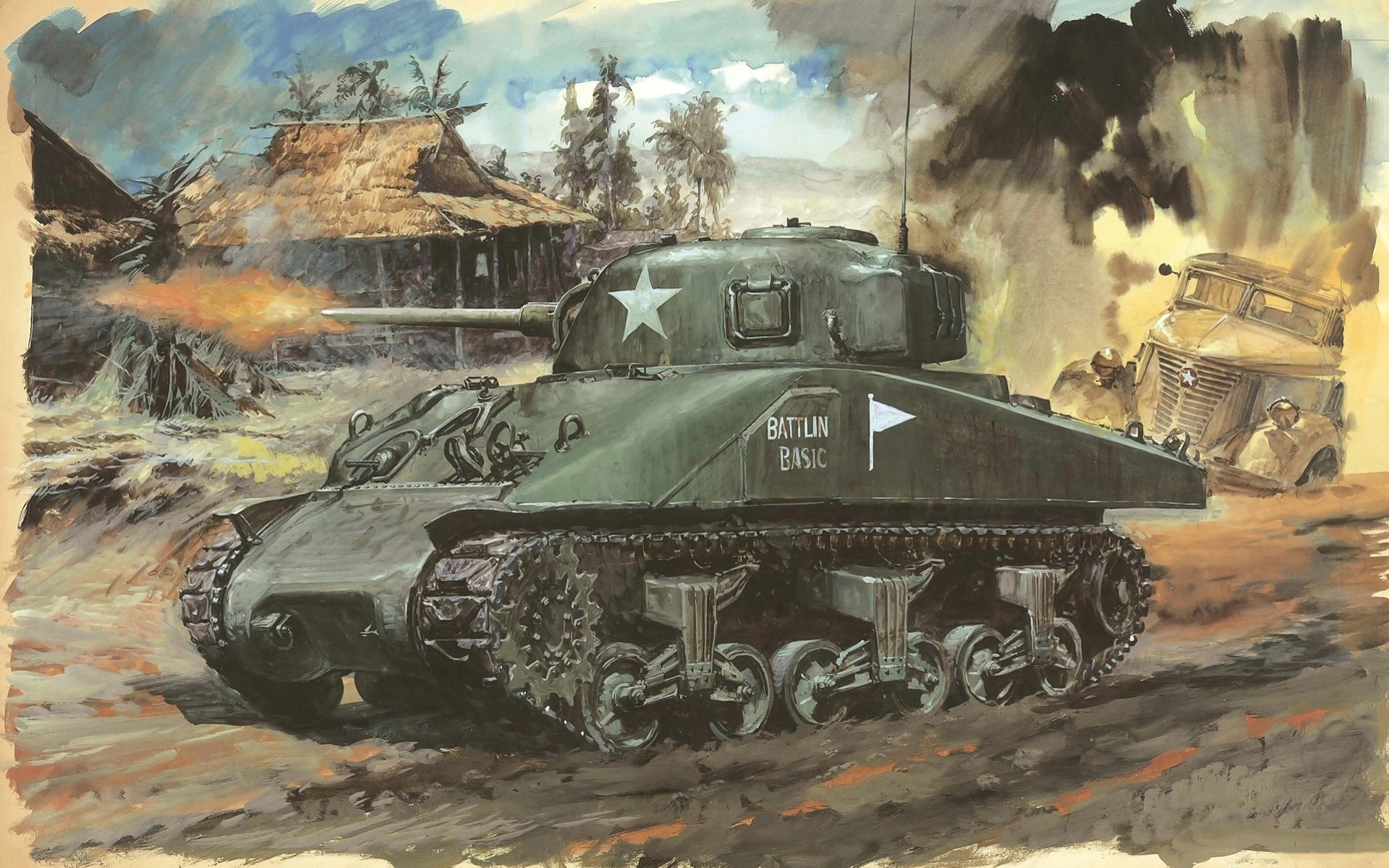 arte tanque lápices m4a1 dibujo sherman tarro