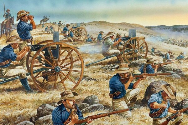 Hiram Maxim Machine Gun Art