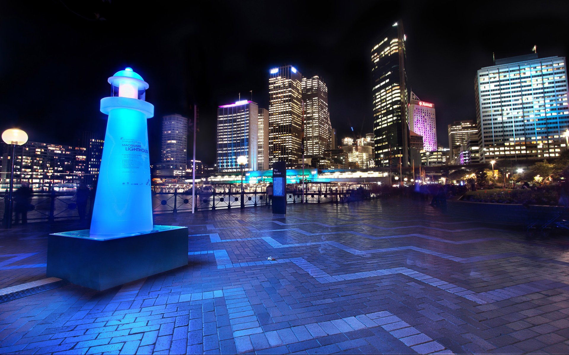 sydney harbour and skyline australia sydney centro australia light night