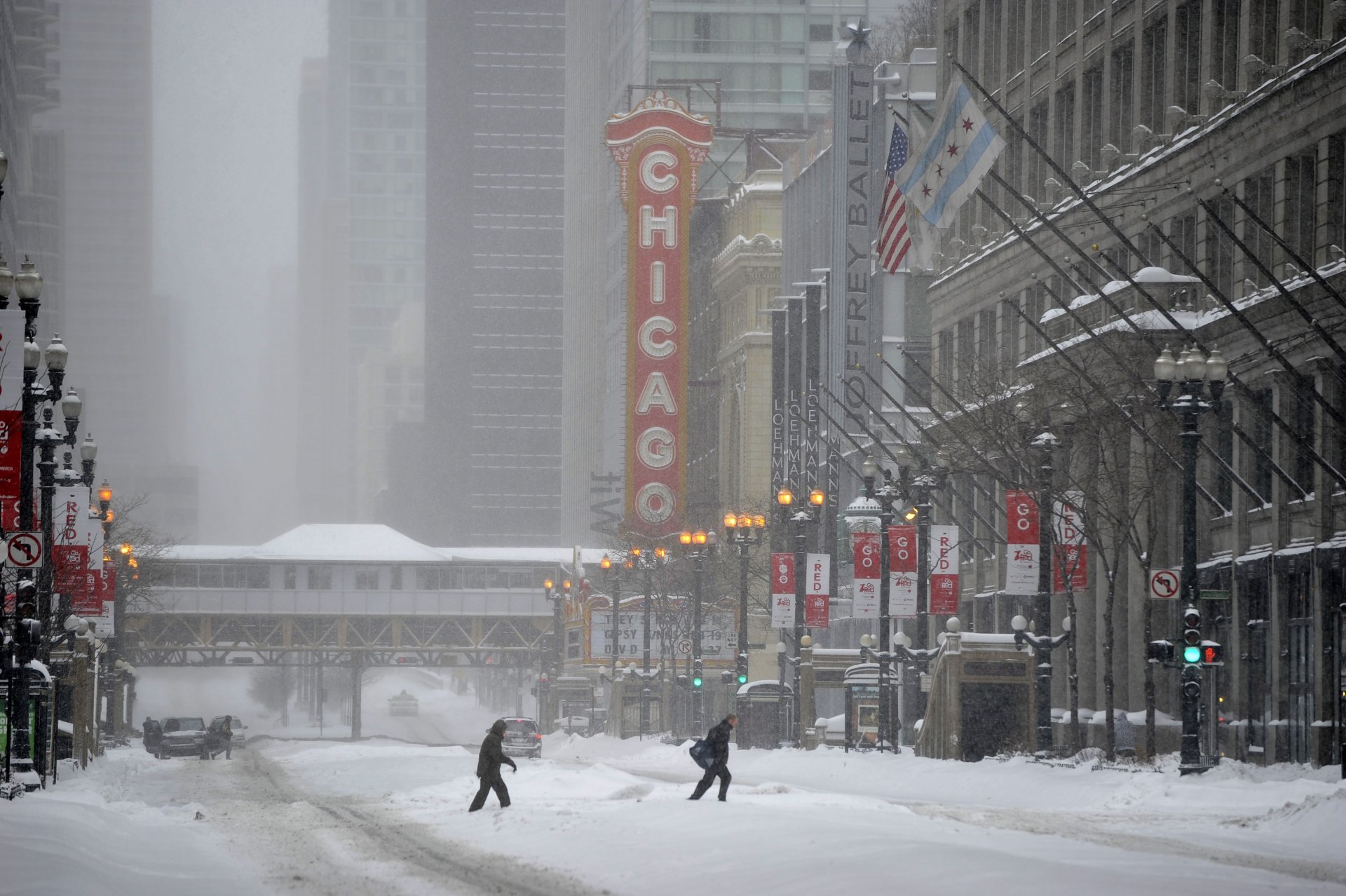 usa illinois chicago zima miasto zima