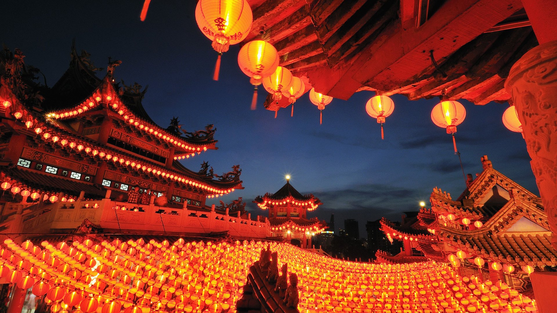 lanternes papier ap hou temple kuala lumpur malaisie