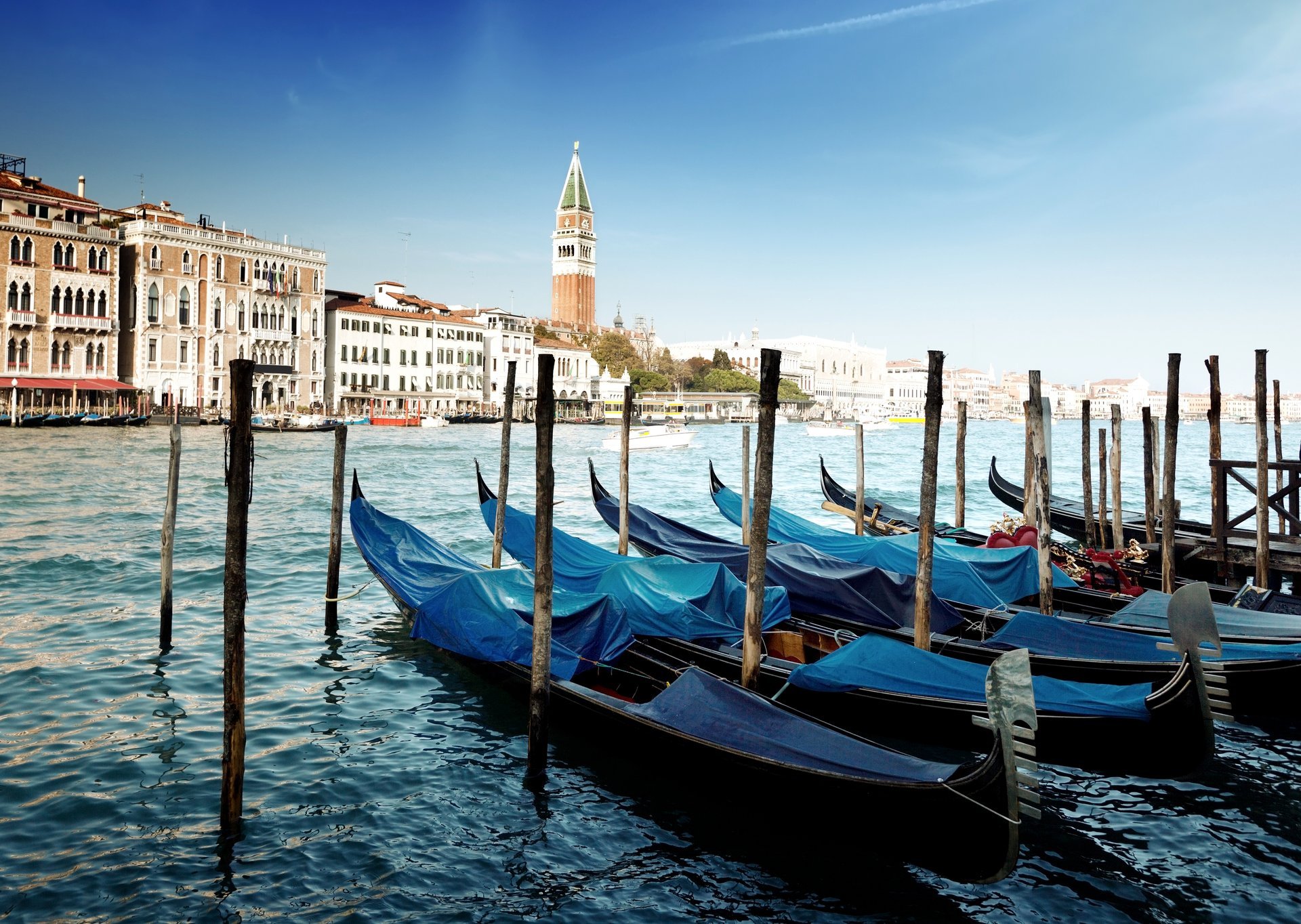 venice italy channel sea water of the nacelle wharf