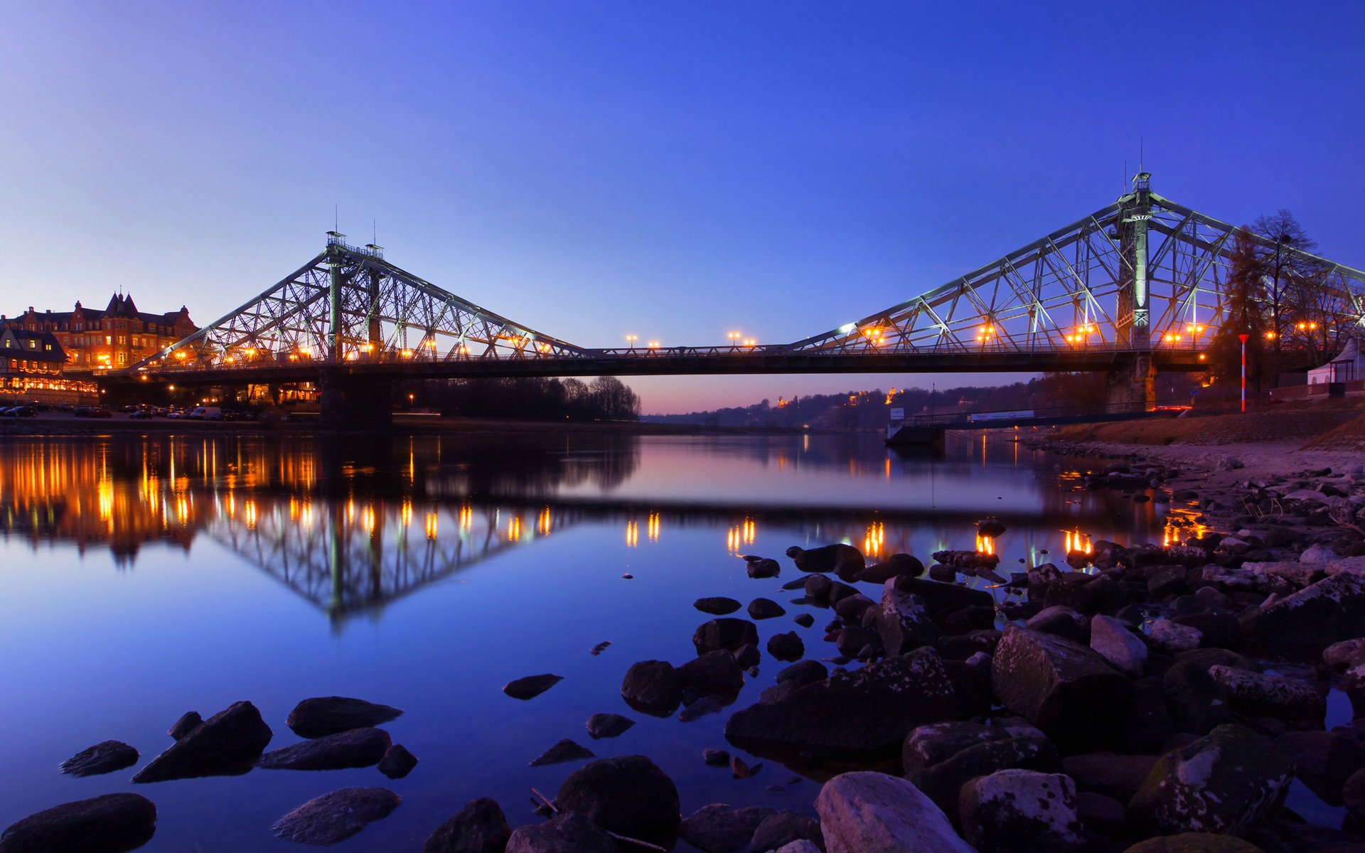 blaues wunder dresden drezno niemcy night germany