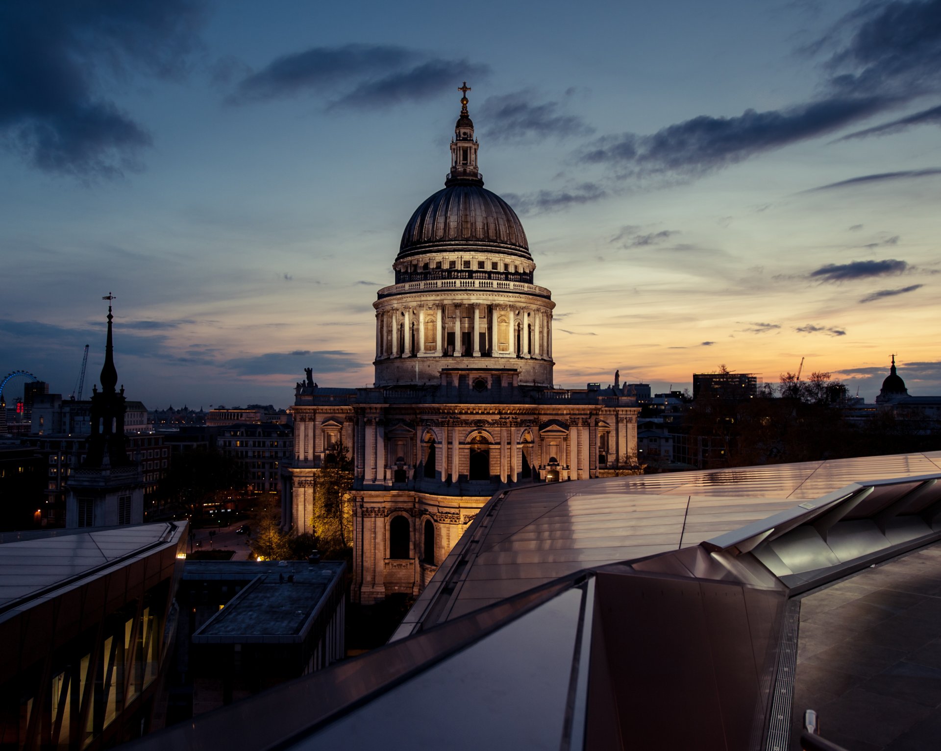 catedral de st pauls noche puesta de sol inglaterra londres reino unido