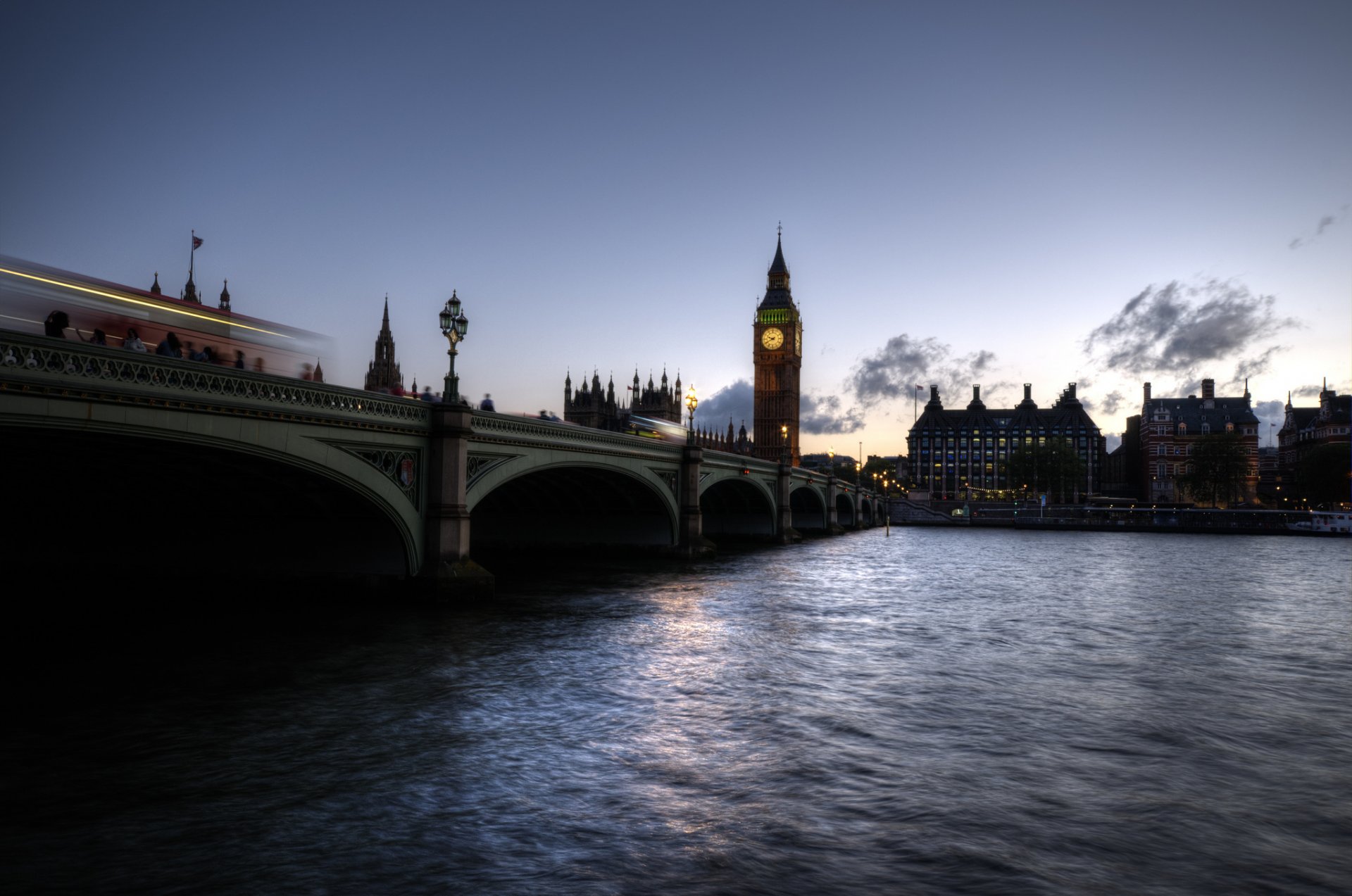 londres rivière pont maisons gib-ben horloge