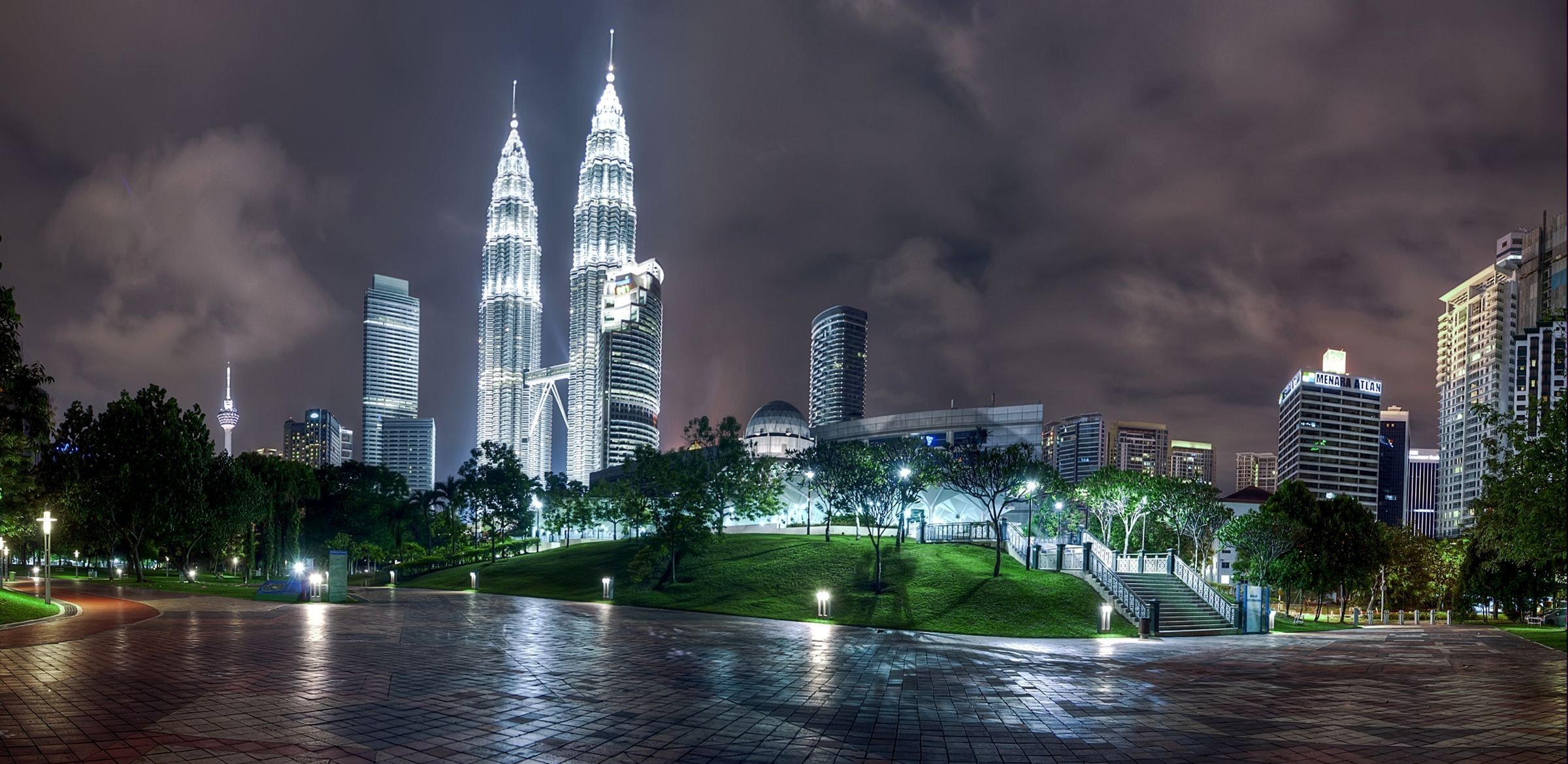 kuala lumpur hauptstadt malaysia staat stadt land landschaft gebäude hochhäuser nacht abend licht lichter