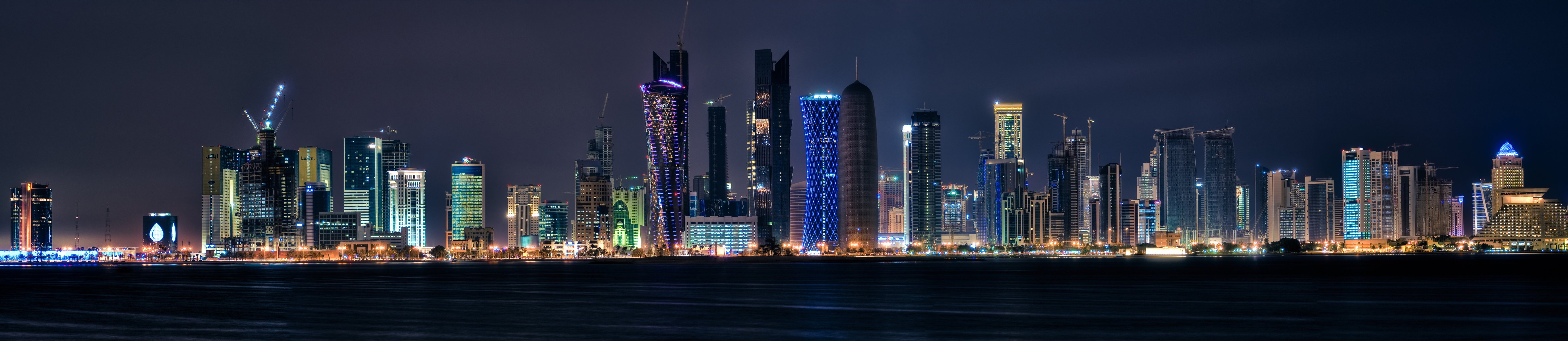 doha katar noc światła