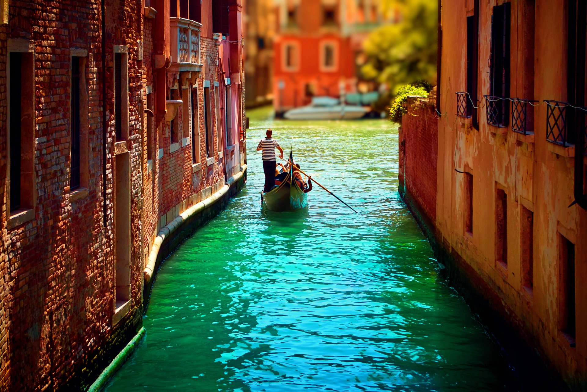 italien venedig kanal wasser häuser gondel