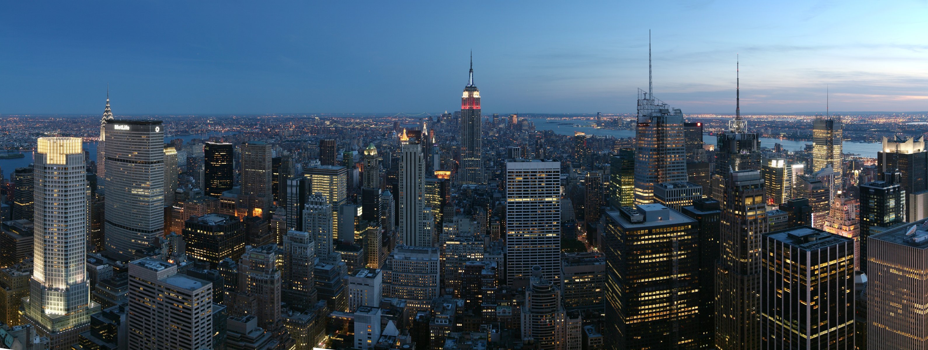 nowy jork empire state building miasto. panorama