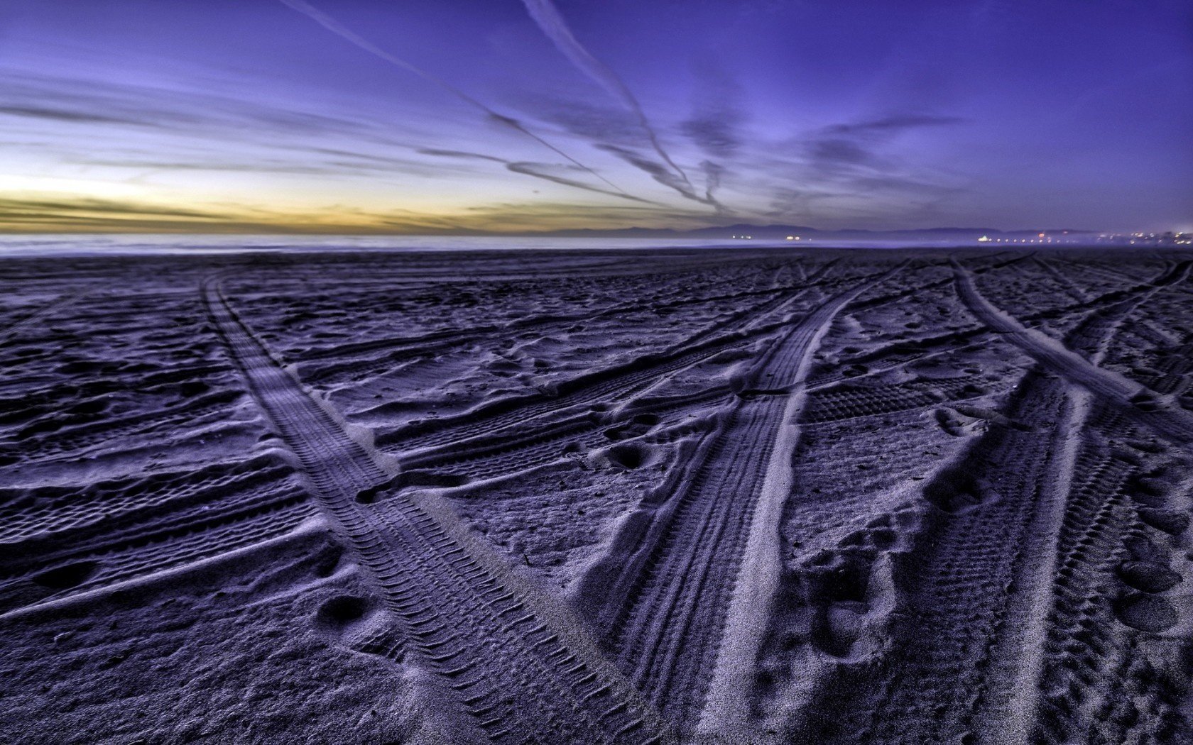 beach sand sea night