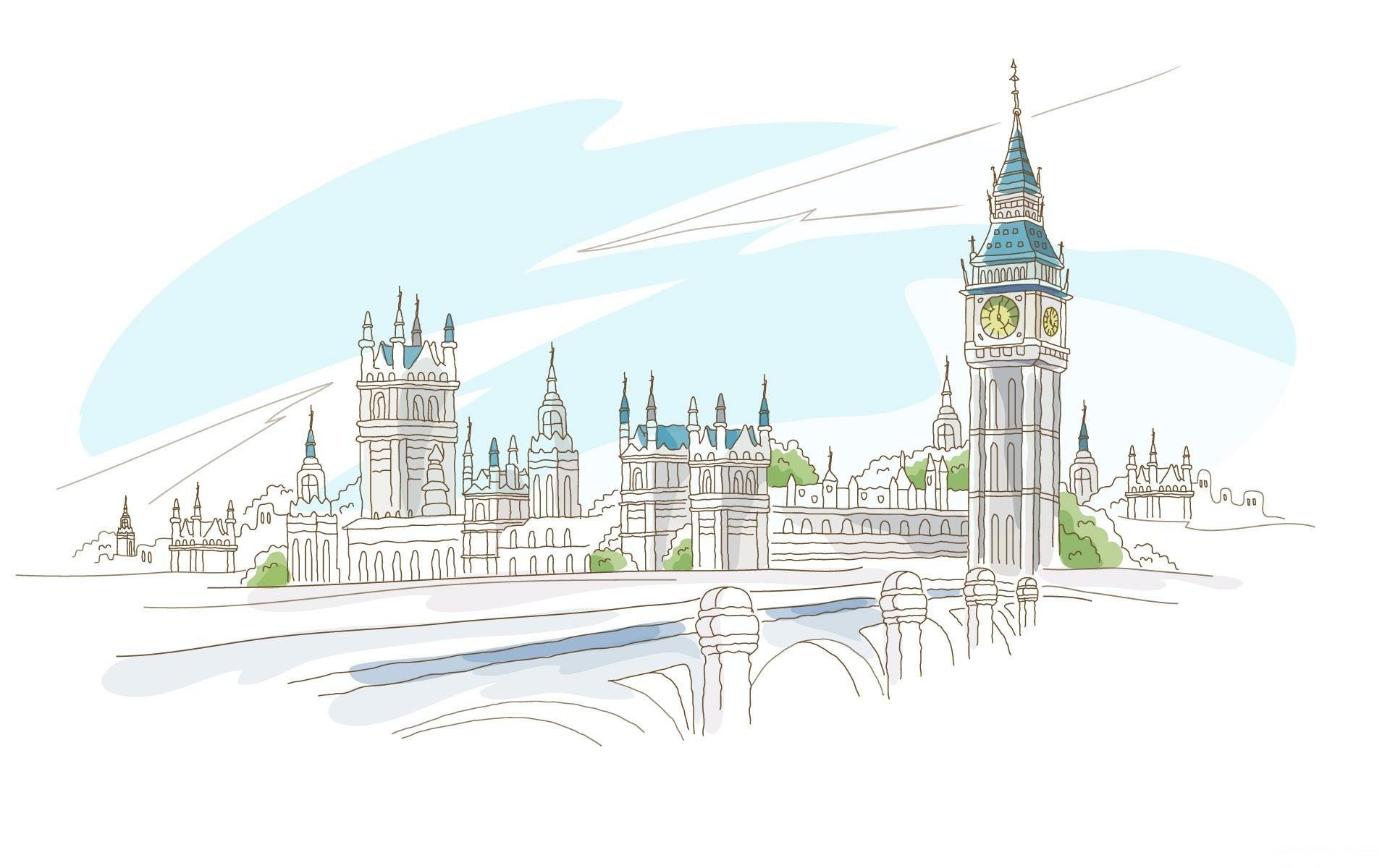 londra inghilterra città disegno carta da parati