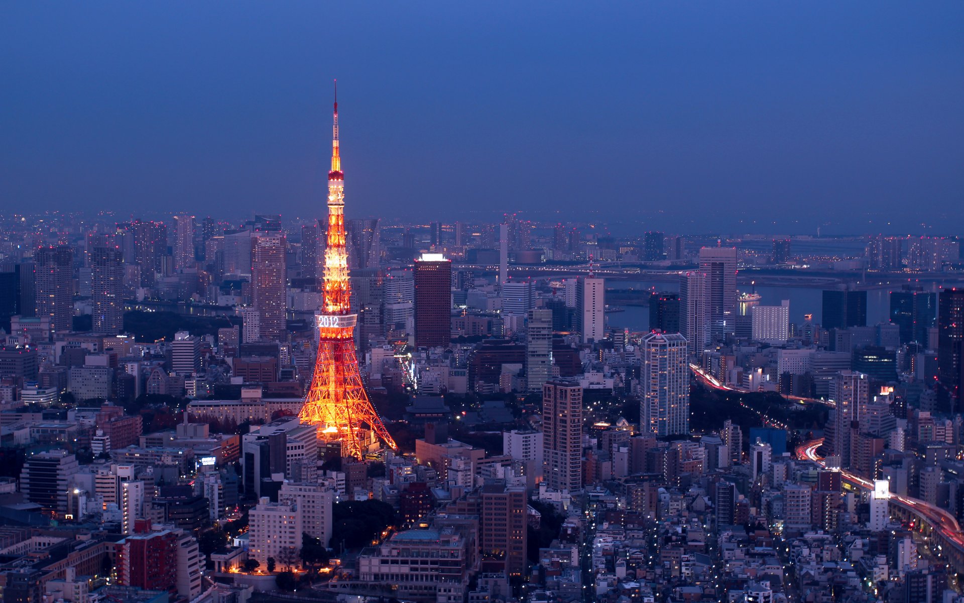 tokio noche luces panorama