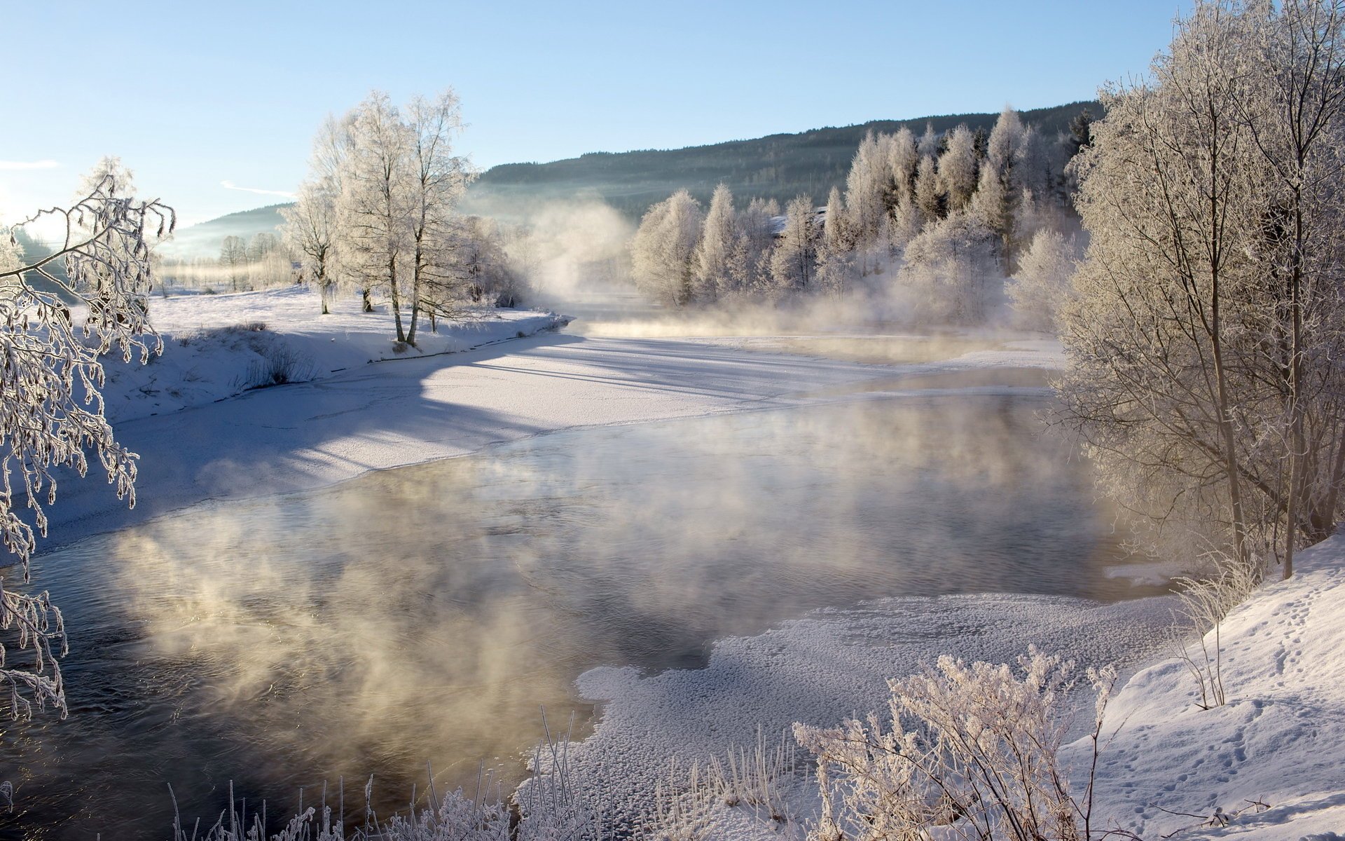 hiver rivière paysage